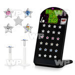 4ab48z display w bio flex labrets 1 2mm star shaped silver 925 lower lip piercing