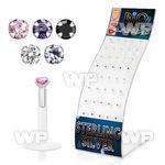 4ab48zy display w of clear bio flex monroe labret studs 1 2mm lower lip piercing