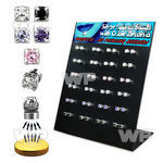 4abgzj display board 48 pcs of magnetic labret studs studs silv lower lip piercing