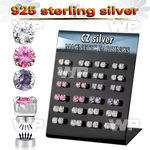 4agjij display w magnetic ear studs5 6mm round silver prong set belly piercing
