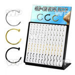 4aj6buz display w gold black ion plated 316l steel fake nose nose piercing