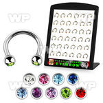 4aj8fk0 display w assorted surgical steel cbr horseshoes 1 2mm belly piercing