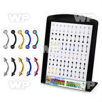 4aj8fkp display w assorted surgical steel ion plated surgical eyebrow piercing