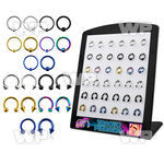 4aj8fky display 36 pcs of assorted surgical steel ion plated belly piercing