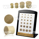 4amon display w crocodile wood double flared plugs size3mm 12mm ear lobe piercing