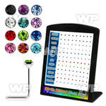 4au34r board w silver 925 l shaped nose studs 1 5mm round crysta nose piercing
