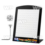 4au36g6 display w silver 925 l shaped nose studs 2mm prong set nose piercing