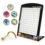 4au3r6z display w gold ion plated surgical steel nose screw spira nose piercing