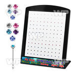 4au4mjj display w silver 925 nose bone round prong set crystal nose piercing