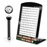 4au4r3k board w black ion plated surgical steel nose bone 1mm nose piercing