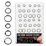 4au6me display 30 pcs of silver 925 nose clips no piercing nee belly piercing