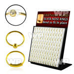 4auxjfz display board 96 pcs of real gold 18k plated silver 925 nose piercing