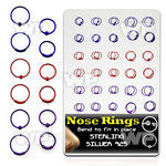 4auxmep board w color plated silver 925 nose ring s out ball nose piercing