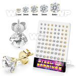 4aw3ga0 gold pvd plated finish steel ear studs 2mm 6mm cz 36