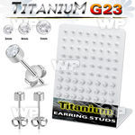 4awa4gak titanium ear studs 20g press fit cz 36 pairs