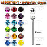 4b209l silver 925 un bent nose stud 1 5mm round prong set crysta belly piercing