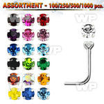 4b209s silver 925 l shaped nose studs 1 4mm round prong set crys nose piercing