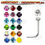 4b209t silver 925 l shaped nose studs 1 5mm round prong set crys nose piercing