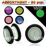 4b20es of magnetic glow in the dark fake cheater plugs o ring s belly piercing
