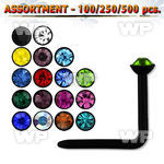 4b20k0 black acrylic l shaped nose studs 0 8mm 2mm round crysta nose piercing