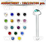 4b20kl clear acrylic nose bone 0 8mm heart shaped top 1 4mm nose piercing
