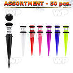 4b20kp of magnetic acrylic uv fake tapers o ring s in mixed colo belly piercing