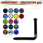 4b20kz black acrylic l shaped nose studs 0 8mm 1mm round crysta nose piercing