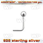 4b20s9 silver 925 l shaped nose stud 1 5mm ball shaped top nose piercing