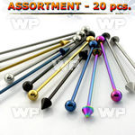 4b20s of surgical steel industrial barbells assorted ion pla 