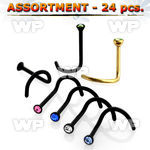 4b2ees of black or gold ion plated surgical steel nose screw spi nose piercing