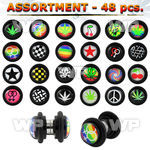 4b2ele magnetic acrylic logo fake cheater plugs mixed designs belly piercing