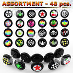 4b2elk acrylic logo fake cheater plugs mixed designs belly piercing