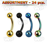 4b2kll of ion plated steel belly bananas 1 6mm 5 6mm ball belly piercing