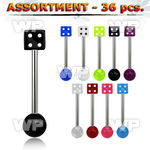 4b2kpe bulk 36 pcs of 316l steel tongue bar 1 6mm 5mm acrylic tongue piercing