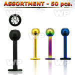 4b2ls of ion plated 316l steel labret studs 1 2mm 3mm press lower lip piercing