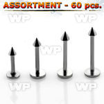 4b2p0w surgical steel labret studs 1mm 2mm cone lower lip piercing