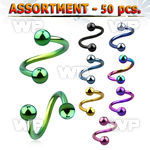 4b2spz of ion plated surgical steel spirals 1 2mm 3mm ball eyebrow piercing