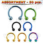 4b2te ion plated surgical steel cbr horseshoes 1 2mm 3mm ball belly piercing