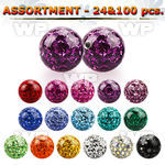 4b2yle surgical steel multi crystal ferido balls resin cover