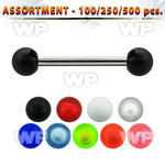 4b2z0s surgical steel tongue bars 1 6mm 5mm acrylic uv balls tongue piercing