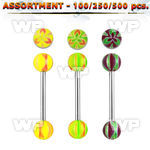 4b2zky surgical steel tongue bars 1 6mm 6mm acrylic flower ball tongue piercing