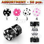 4b2zpt of magnetic acrylic fake cheater plug cute multi star des belly piercing