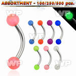 4b2zs9 surgical steel micro bananas 1 2mm 3mm glow in the dark eyebrow piercing