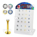 4b4r6 display w ion plated surgical steel internally threaded belly piercing