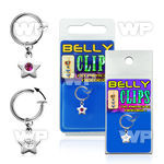 4b6mrst fake belly clip dangling crystal star belly piercing