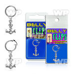 4b6my99 fake belly clip dangling plain anchor rope design belly piercing