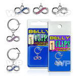 4b6myel fake belly clip dangling infinity symbol crystals belly piercing