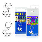 4b6myes fake belly clip dangling autism awareness symbol jigsaw belly piercing