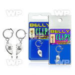 4b6myty fake belly clip best friends dangling belly piercing