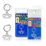 4b6mzly fake belly clip dangling brass knuckle design belly piercing